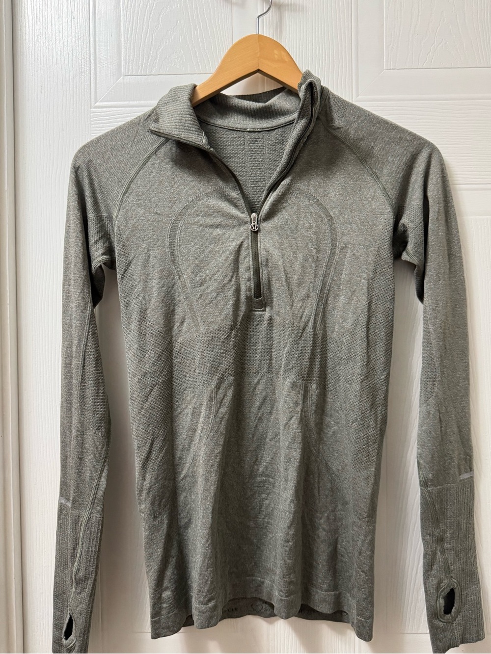 lululemon athletica Olive Green Half-Zip Long Sleeve Top